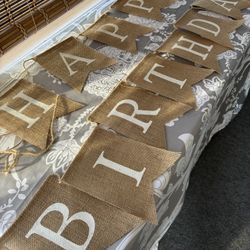 2 Burlap Birthday Banners
