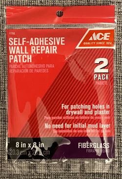 Ace Fiberglass 8 in. x 8 in. White Self Adhesive Wall Repair Patch (2 ct) 