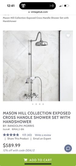 Chrome Exposed Cross Handle Shower Set