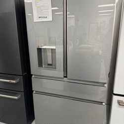 Café Counter Depth 4-door Refrigerator With Hands-fill Auto Dispenser In Platinum Glass