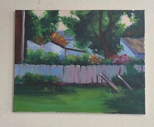 Original Oil Painting on Canvas – Garden Scene