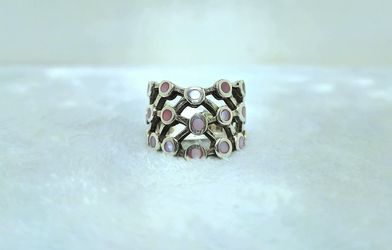 Sterling Silver Pink Mother Of Pearl Size 7