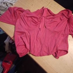 Fashinnova Pink Off Shoulder Boustia