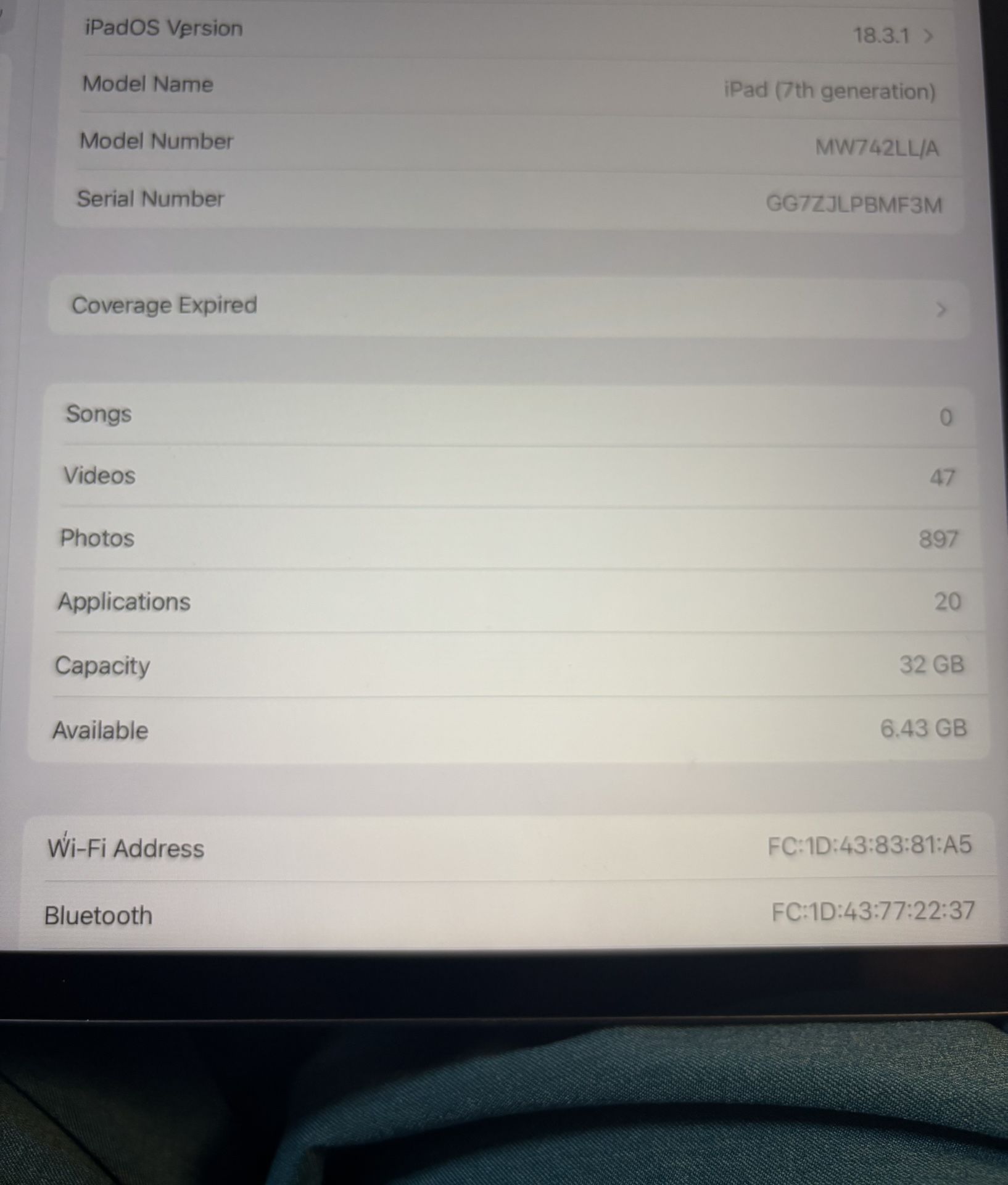 IPad 7 With Case And Charging Chord