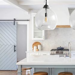 New 11" Clear Glass Globe Ceiling Light Hanging Adjustable Fixture Chandelier Clear Globe 11 inch Diameter