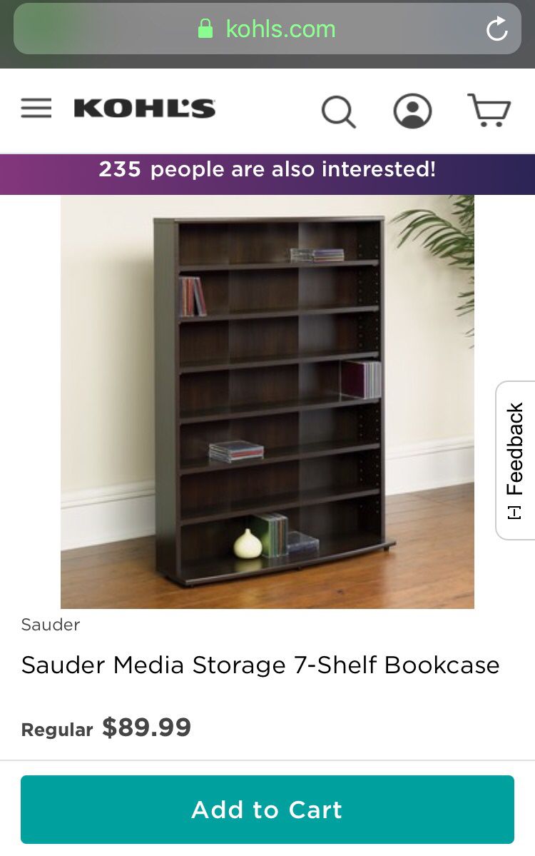 7 shelf book shelf/storage shelf