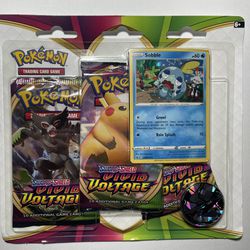 Sealed Pokemon TCG Sword & Shield Vivid Voltage 3-Pack Blister with Promo Brand new - 3 pack Vivid Voltage