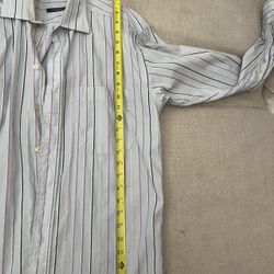 Burberry London Striped Button Up Shirt Mens Large Slim Fit Designer