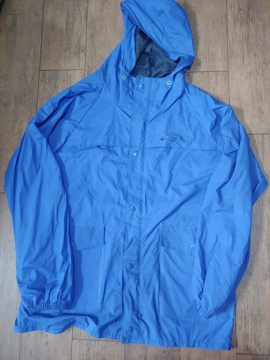 Blue Columbia Rain Jacket / Rain Coat 