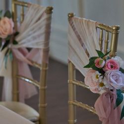 Wedding Aisle Chair Deco 8 Whit Pink Blush Cream Ivory 
