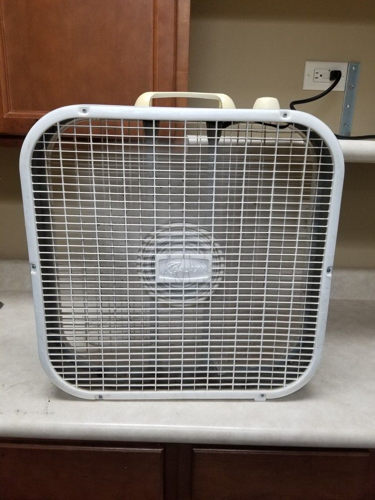 Lasko 20" Classic Box Fan with Weather-Resistant Motor, 3 Speeds, 22.5" H, White, B20200