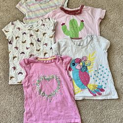 Bundle of 5 toddler girl t-shirts, size 3
