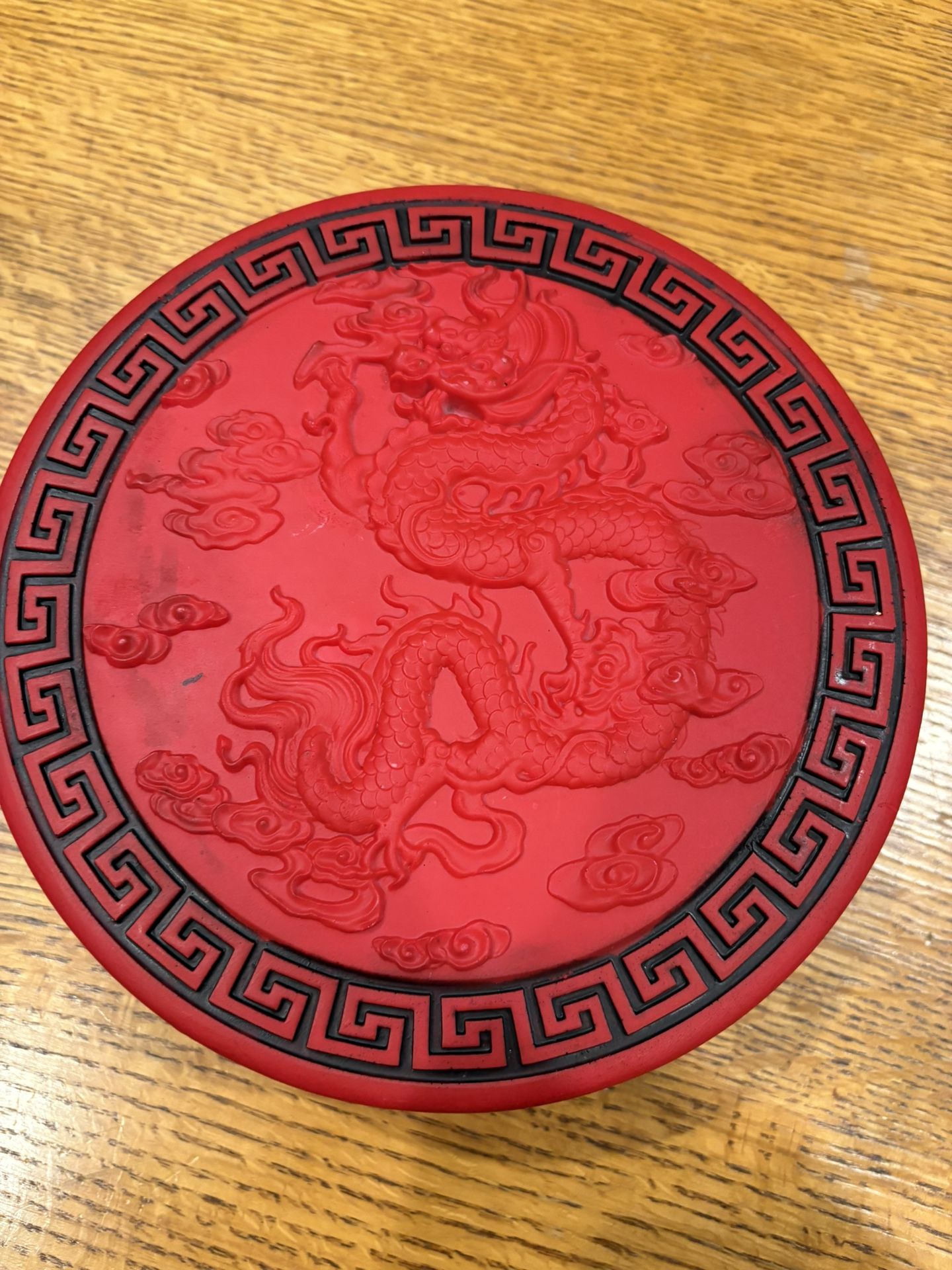Red And Black Dragon Lacquered Box