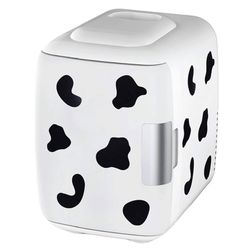 Mini Fridge for Bedroom - Car, Office Desk & Dorm Room - Portable 4L/6 Can Electric Plug In Cooler & Warmer for Food, Drinks, Beauty 