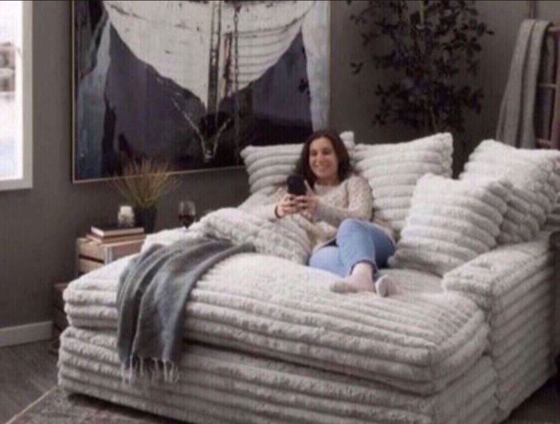 New Super Comfy Ashley Brand Corduroy White Or Black Oversized Sofa Chair With USB Ports And Cup Holders