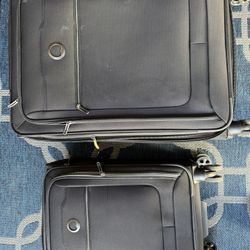 Like New Black Delsey  2-piece Soft Spinner Luggage Set