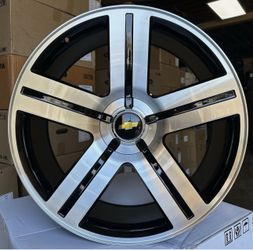 26” TEXAS BLACK MACHINE WHEELS With TIRES fits Tahoe Silverado Sierra Yukon C03