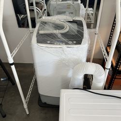 Portable Washer + Clothes Dryer + Rack