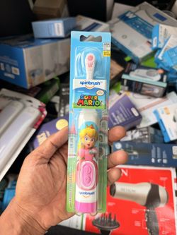 Spinbrush Kids Mario Princess Peach Electric Toothbrush, New, Damaged Box
