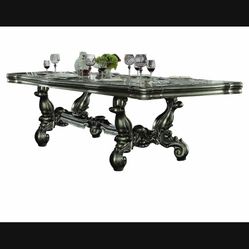 ✨️ $550 🆕️‼️ only table ‼️HomeRoots 46 × 136 x 32 in. Antique Platinum Wood Poly Resin whs108