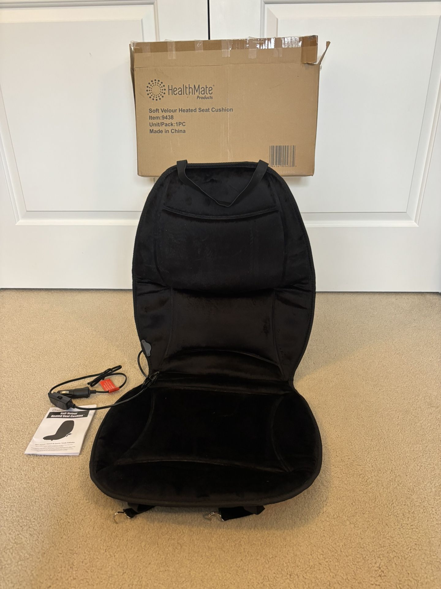 Healthmate Soft Velour Heated Seat Cushion