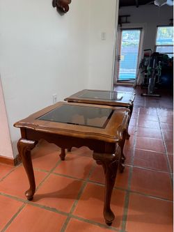 Wood & Glass Side Tables