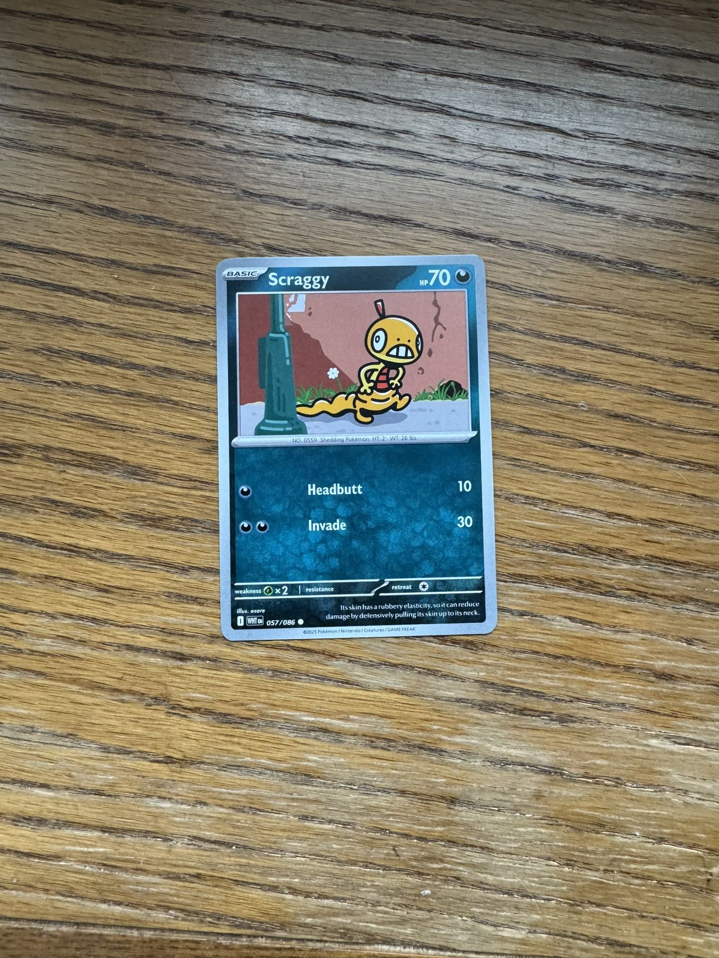 Scraggy Pokémon Card (White Flame 057/086)