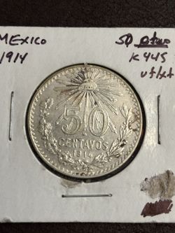 1914 Mexico 50 Centavos Coin