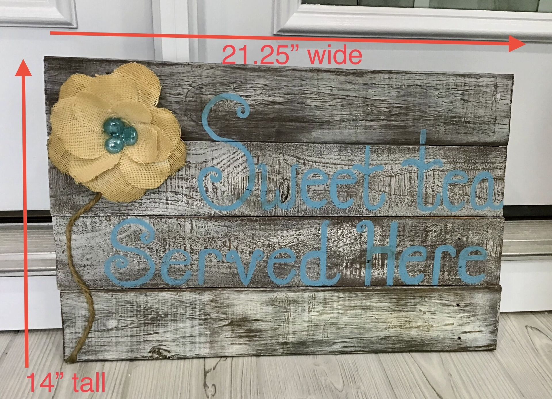 Hand Made Weathered Wood “Sweet Tea Served Here” Sign