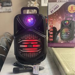 8” Bluetooth Rechargeable Speaker With FM RADIO , Microphone & LED Party Ligths 🔊🎶🎤
