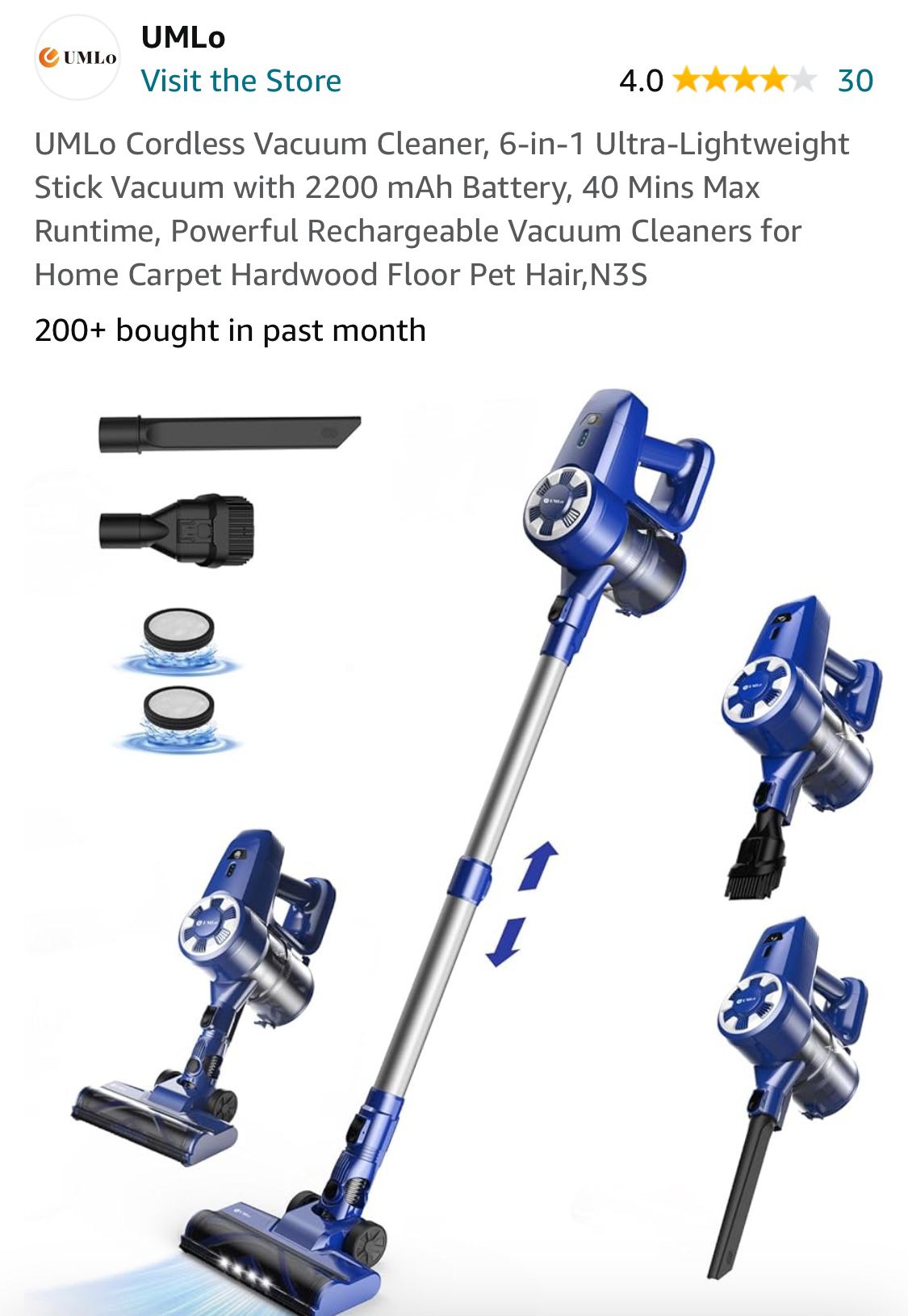 Umlo Cordless  Stick Vacuum Cleaner 