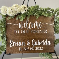 Personalized Wedding Welcome Wood Sign