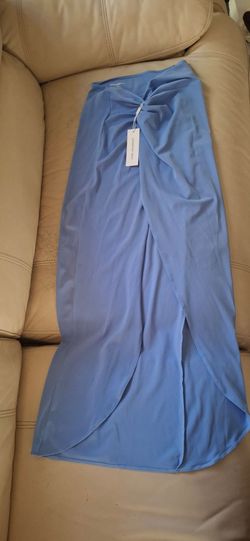 HARD Swimwear Blue Ruched Wrap Maxi Skirt Beach Cover Up – New With Tags