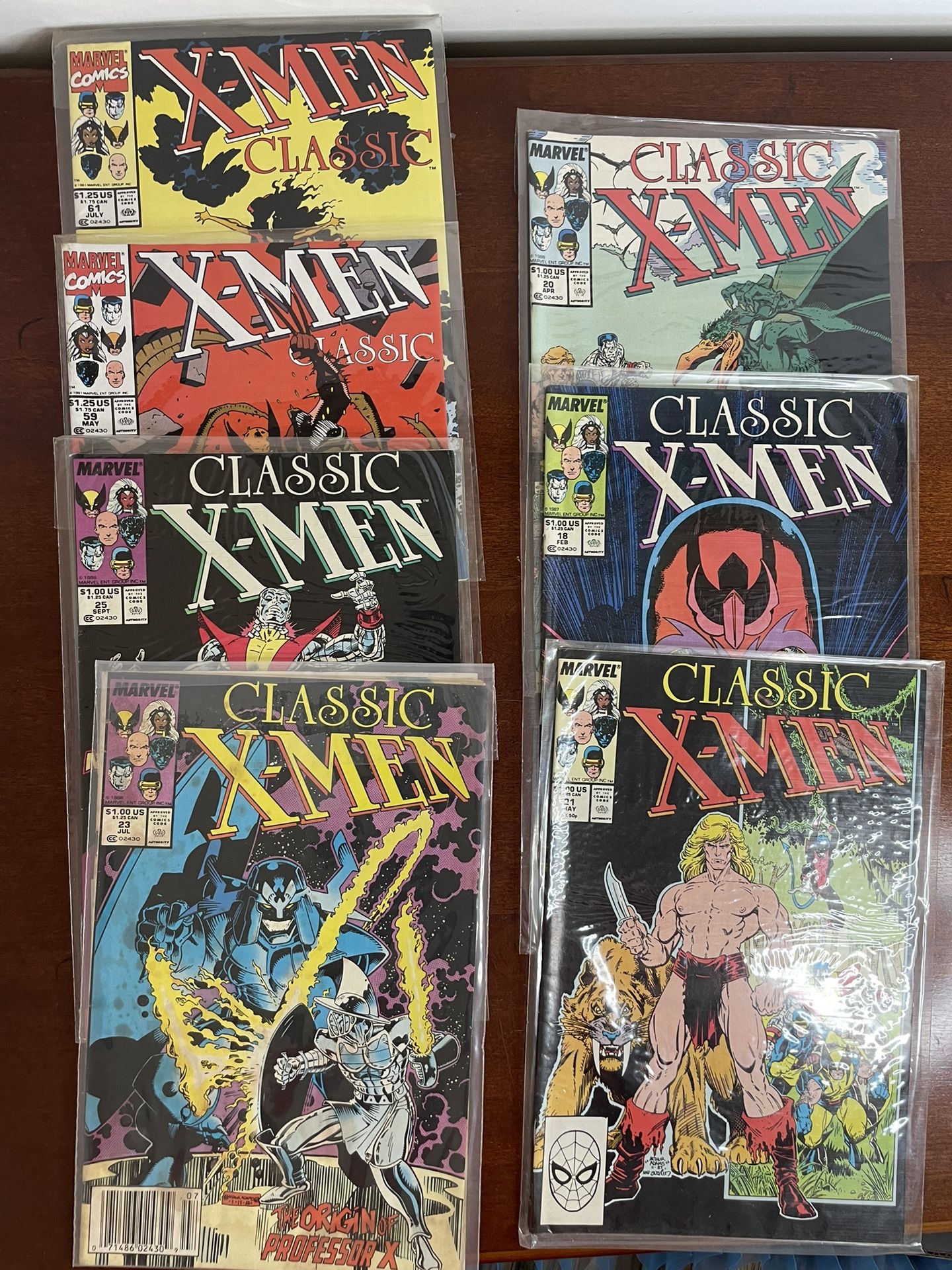 Lot Of 7 Classic X-men Marvel Comicbooks