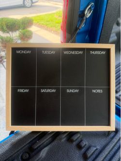 Weekly Planner Chalkboard with Wooden Frame 12 x 15