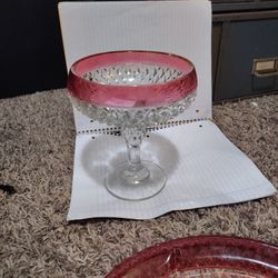 Vintage Indian Glass Candy Dish