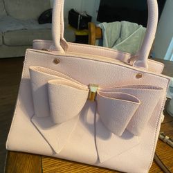 Leather Bow Make Up Bag Purse 