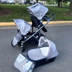Uppababy Vista Double Stroller with Tons Of Accessories 