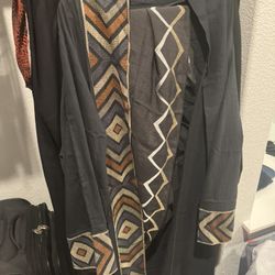 Women Grey Color Cardigan With Dopata Matching 54” Size