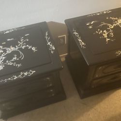 Beautiful Inlay End Tables Black
