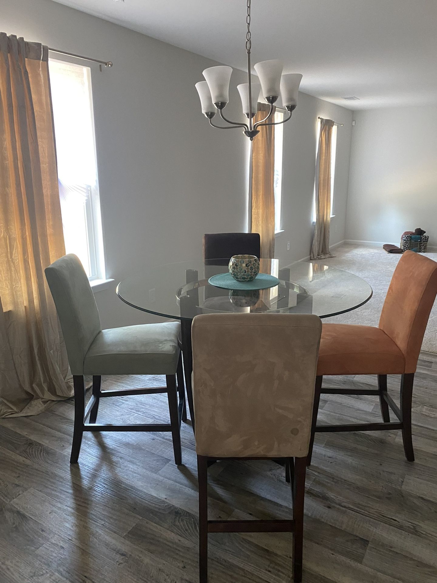 Dining Room Table w/Four Suede Chairs