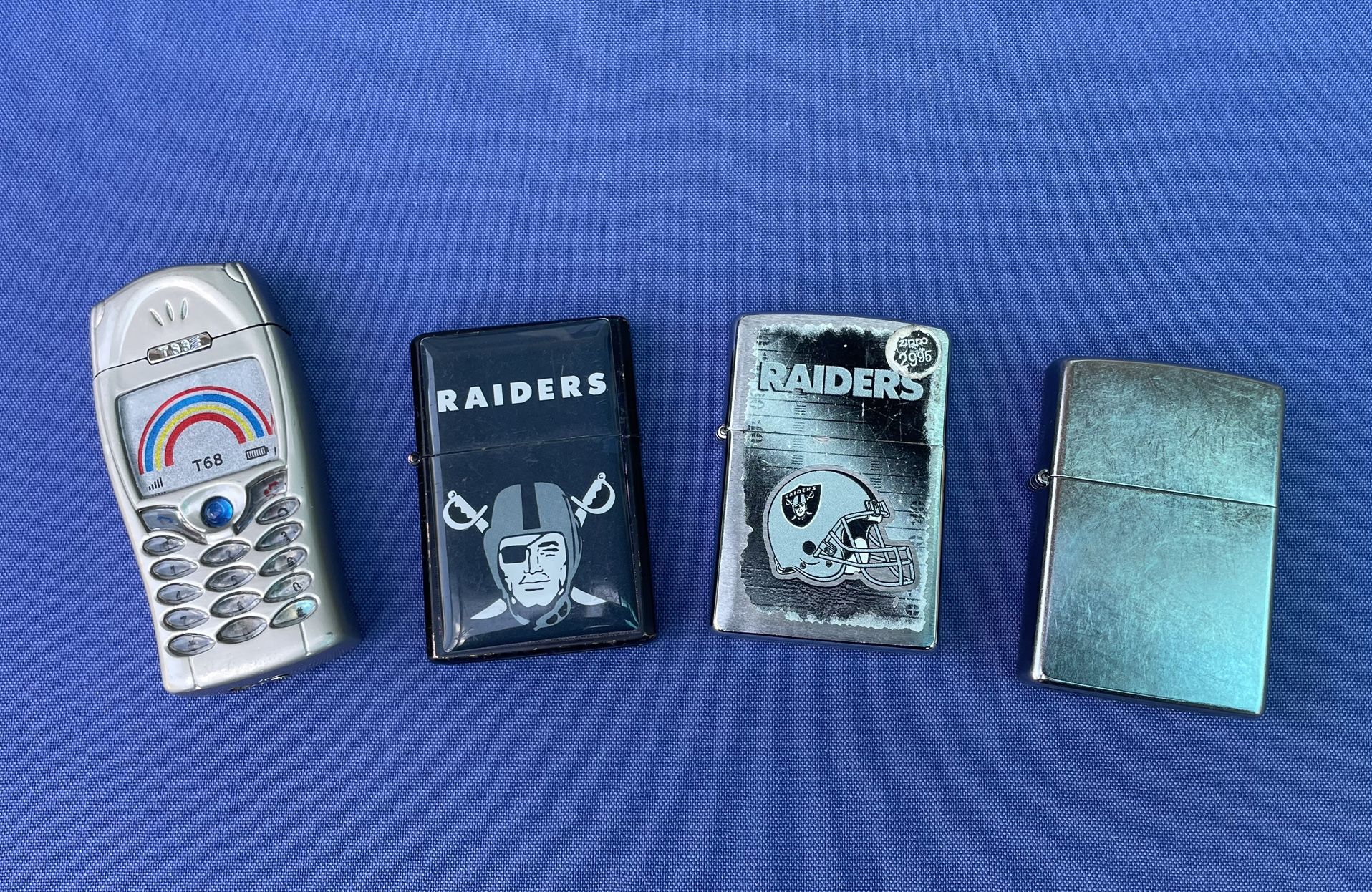 2-Zippo Lighter Plus 2-Mixed Dehoo Raiders & Sony Ericsson T68 Butane Lighter