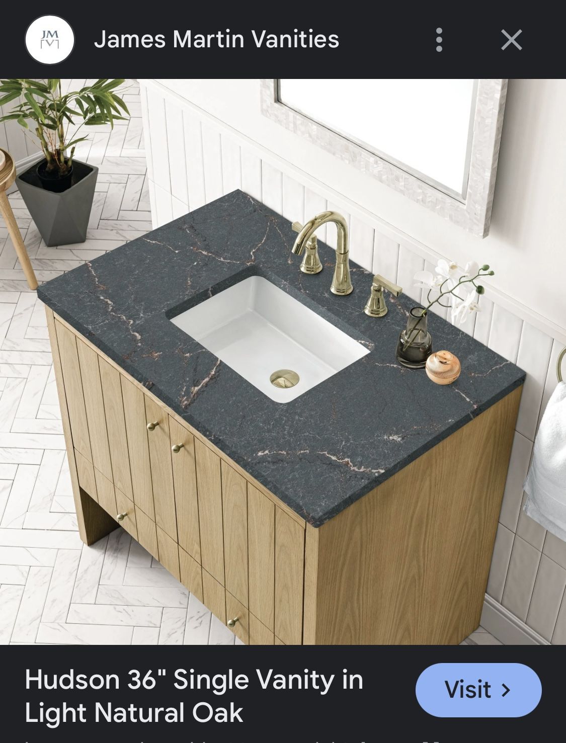 New :: Two James Martin Hudson 36 "..Natural Oak Single Vanity /sink top not Included
