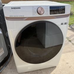 Samsung Wi-Fi- 7.5 Cu. Ft. Stackable Smart Gas Dryer with Steam and Sensor Dry - Ivory