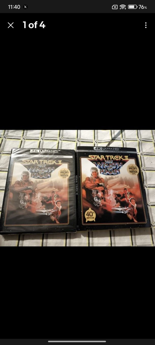 Star Trek II: The Wrath of Khan (Ultra HD, 1982) OOP ULTRA HD NEW WITH SLIPCOVER