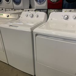 GE XL TOP LOAD WORKS LIKE NEW WASHER and DRYER ELECTRIC SET FREE ATTACHMENTS WARRANTY etc.
