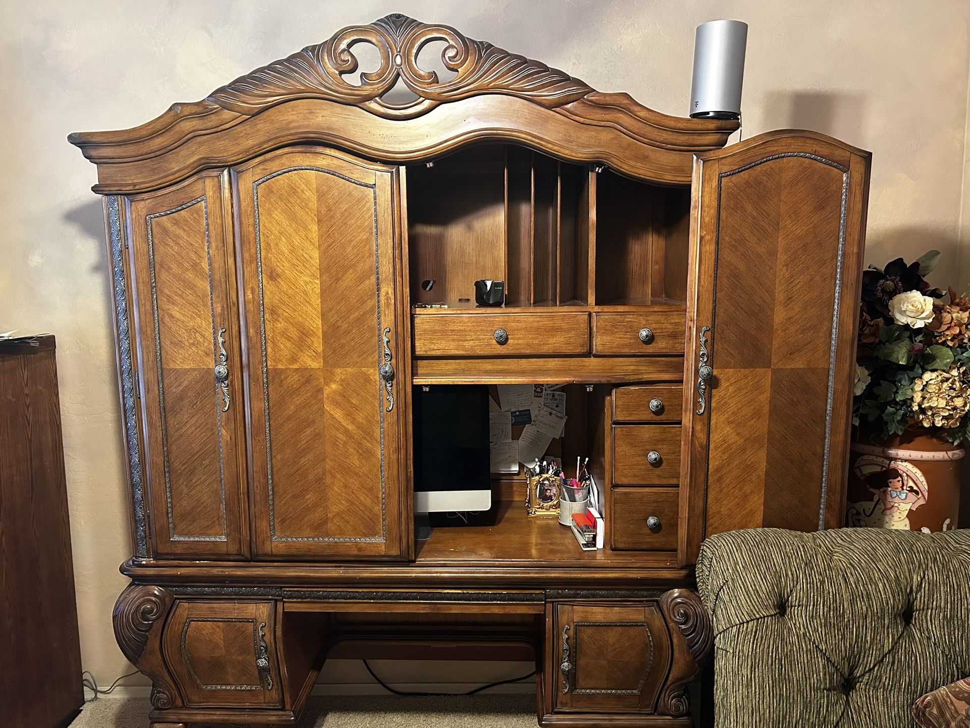 Beautiful Carved Wood Desk