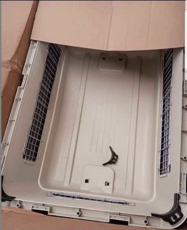 Plastic Kennel Wire Door Travel Dog Crate , X-Large , Gray