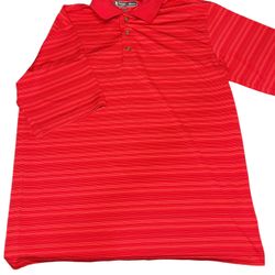 Pebble Beach Mens Polo Performance Pima Blend Fabric Size M Red Golf Shirt