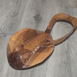 Signed 2006 Carved Wood Stingray Beautiful